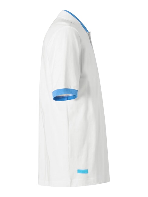 LOGO Short-sleeved polo shirt white - neon blue - Polo shirt