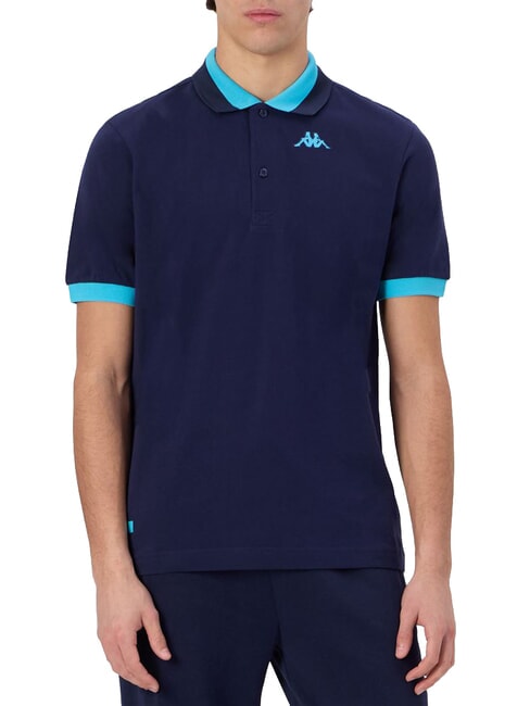 LOGO Short-sleeved polo shirt blue marine - neon b - Polo shirt