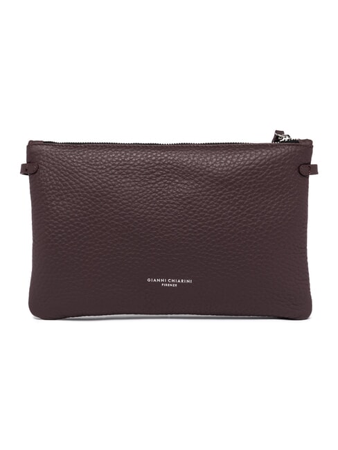 HERMY Leather clutch bag with shoulder strap plum-beaver - Women&rsquo;s Bags