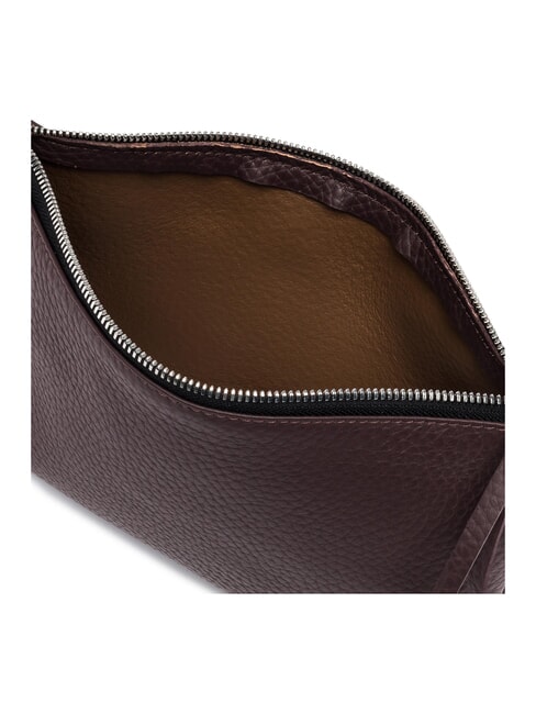 HERMY Leather clutch bag with shoulder strap plum-beaver - Women&rsquo;s Bags