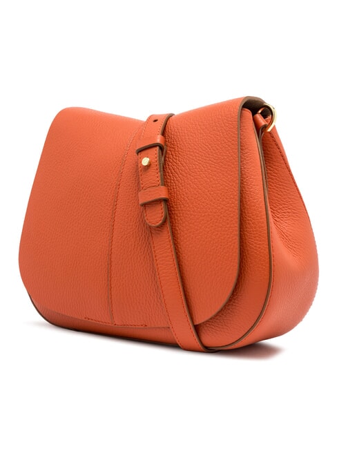 HELENA ROUND Leather bag with double shoulder strap coral - Women&rsquo;s Bags