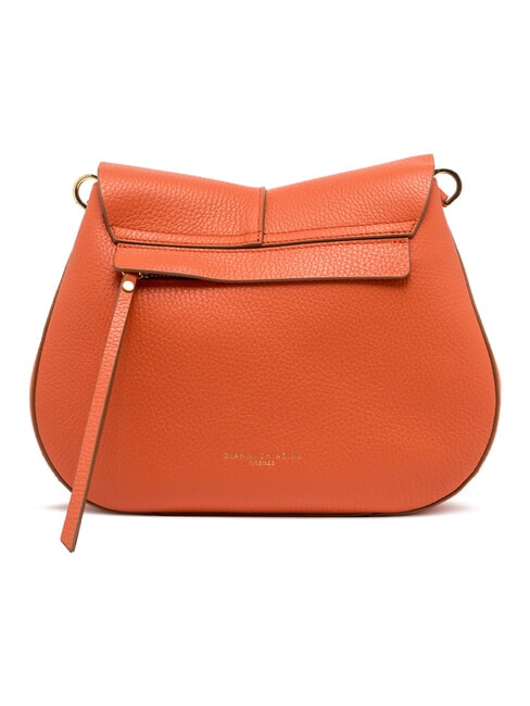 HELENA ROUND Leather bag with double shoulder strap coral - Women&rsquo;s Bags