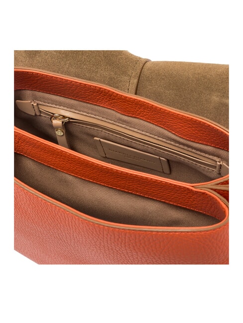 HELENA ROUND Leather bag with double shoulder strap coral - Women&rsquo;s Bags