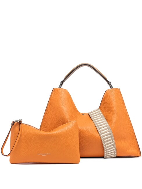 AURORA Leather handbag with pouch flame orange-sand - Women&rsquo;s Bags