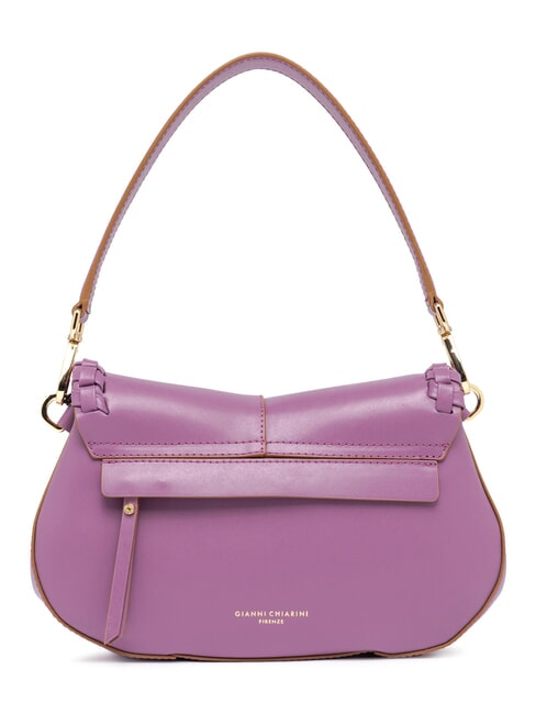 HELENA ROUND Leather bag with flap argyle purple - Women&rsquo;s Bags
