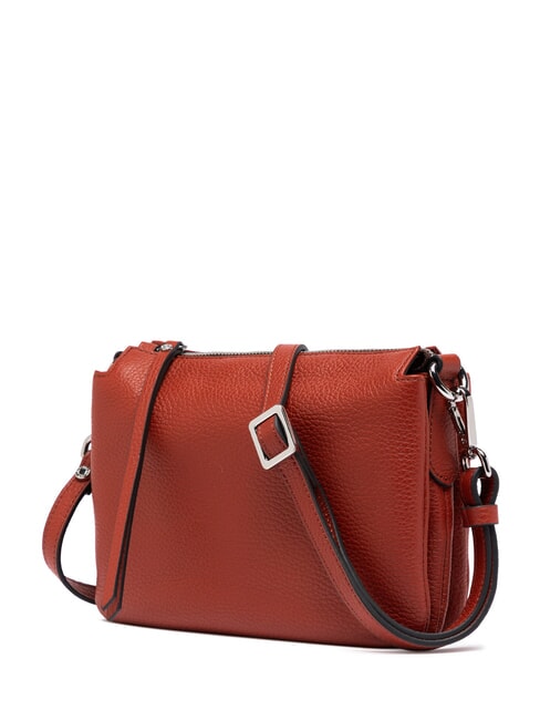 THREE  Mini shoulder bag, in leather brick red - Women&rsquo;s Bags