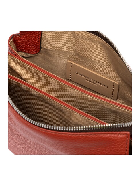THREE  Mini shoulder bag, in leather brick red - Women&rsquo;s Bags