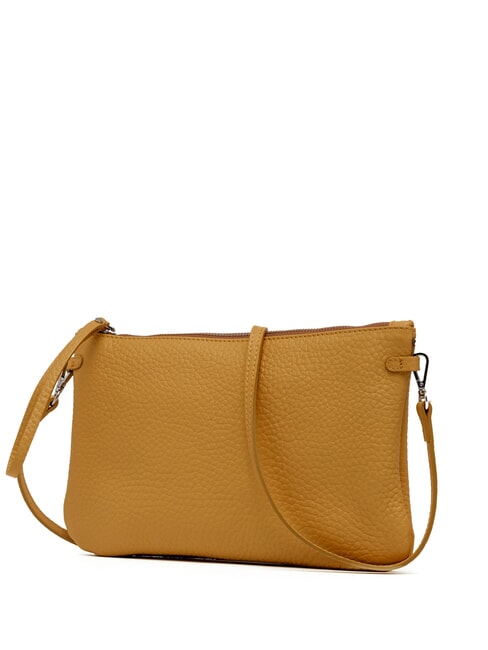 HERMY Leather clutch bag with shoulder strap golden amber-beaver - Women&rsquo;s Bags