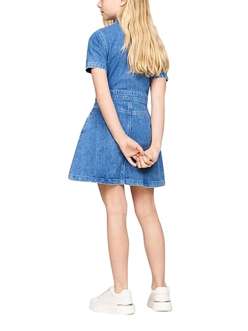 TH Girls' short-sleeved denim dress ltweightdenim - Little Girls' Dresses