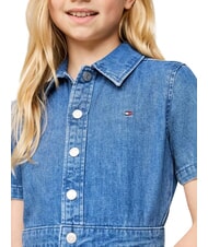 TOMMY HILFIGER TH Girls' short-sleeved denim dress ltweightdenim - Little Girls' Dresses - 3