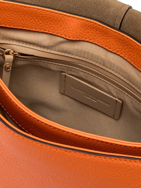 HELENA ROUND Leather bag with rope shoulder strap flame orange - Women&rsquo;s Bags
