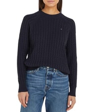 TOMMY HILFIGER TH Cotton crew neck sweater desert sky - Women's Sweaters - 2