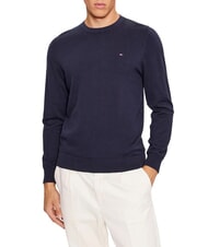 TOMMY HILFIGER TH FLAG Cotton crew neck sweater desert sky - Men's Sweaters - 3