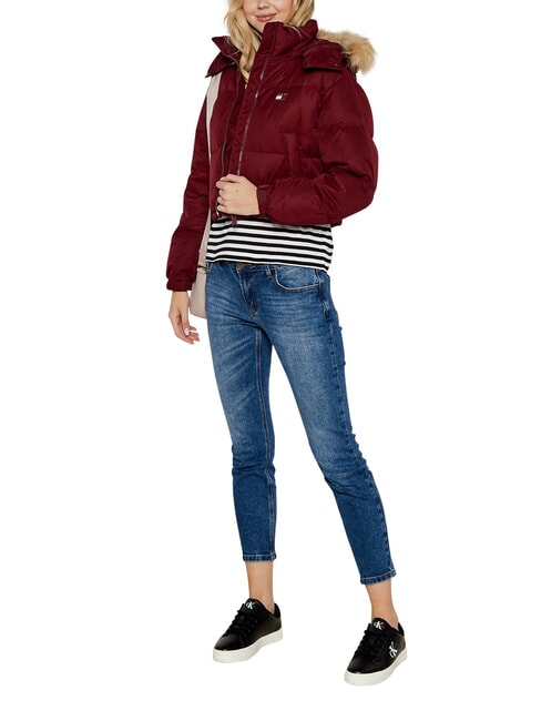TH JEANS Short down jacket deep red - Women's down jackets