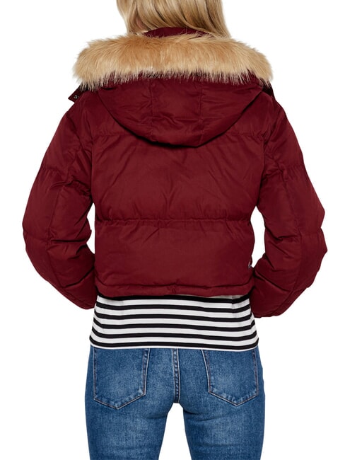 TH JEANS Short down jacket deep red - Women's down jackets