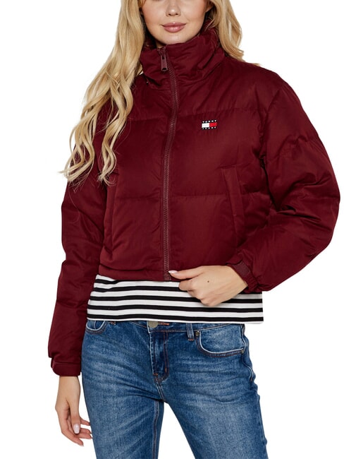 TH JEANS Short down jacket deep red - Women's down jackets