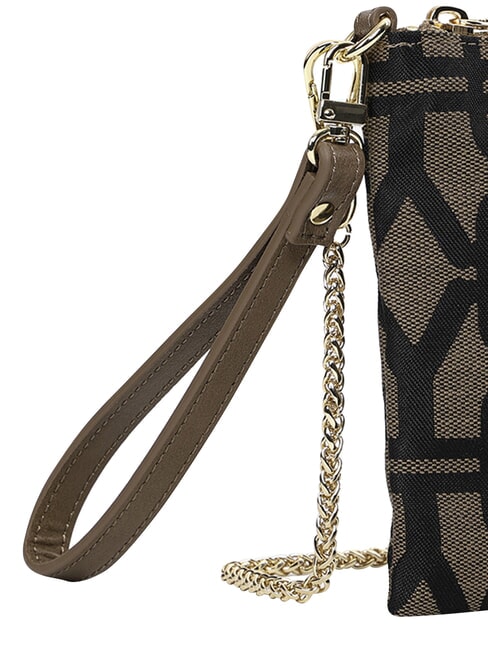 GRACE Hand-held flat bag, with shoulder strap BROWN - Women&rsquo;s Bags