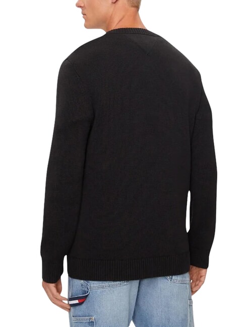 TH JEANS  Cotton V-neck sweater black - Men's Sweaters