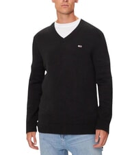 TOMMY HILFIGER TH JEANS  Cotton V-neck sweater black - Men's Sweaters - 4