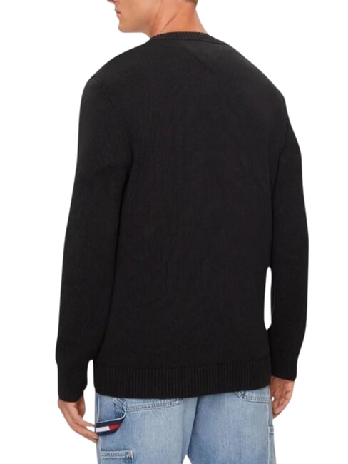 TH JEANS  Cotton V-neck sweater black - Men's Sweaters