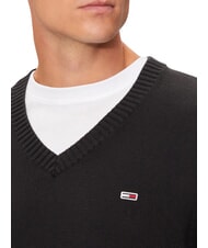 TOMMY HILFIGER TH JEANS  Cotton V-neck sweater black - Men's Sweaters - 6
