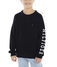 TOMMY HILFIGER TH Crew neck cotton sweater desert sky - Children's Sweaters - 3