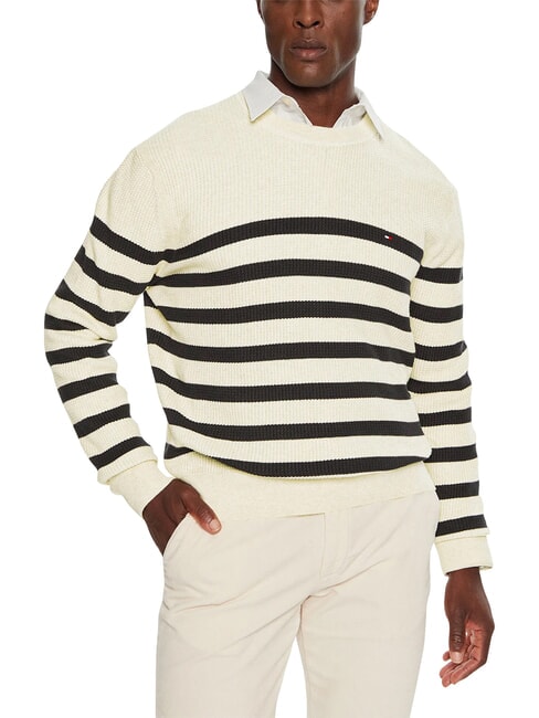 TH Crew neck cotton sweater oatmilk htr / desert sky - Men's Sweaters