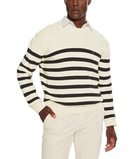 TOMMY HILFIGER TH Crew neck cotton sweater oatmilk htr / desert sky - Men's Sweaters - 3