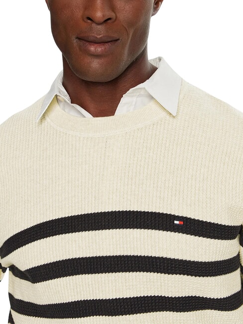 TH Crew neck cotton sweater oatmilk htr / desert sky - Men's Sweaters