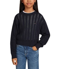 TOMMY HILFIGER TH Crew neck cotton sweater desert sky - Children's Sweaters - 3