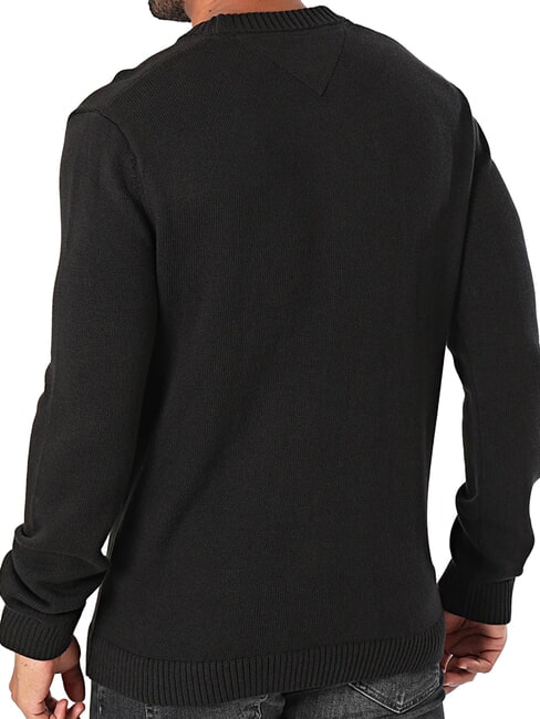 TH JEANS Crew neck cotton sweater black - Men's Sweaters