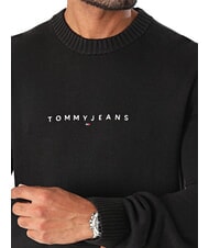 TOMMY HILFIGER TH JEANS Crew neck cotton sweater black - Men's Sweaters - 3