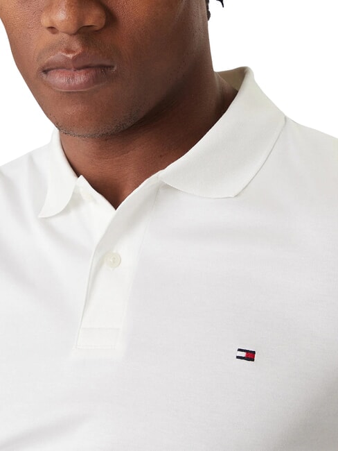 TH Short-sleeved polo shirt with collar ribbon optical white - Polo shirt