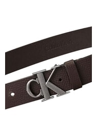 CALVIN KLEIN CK HARDWARE Leather belt ck dark brown - Belts - 3
