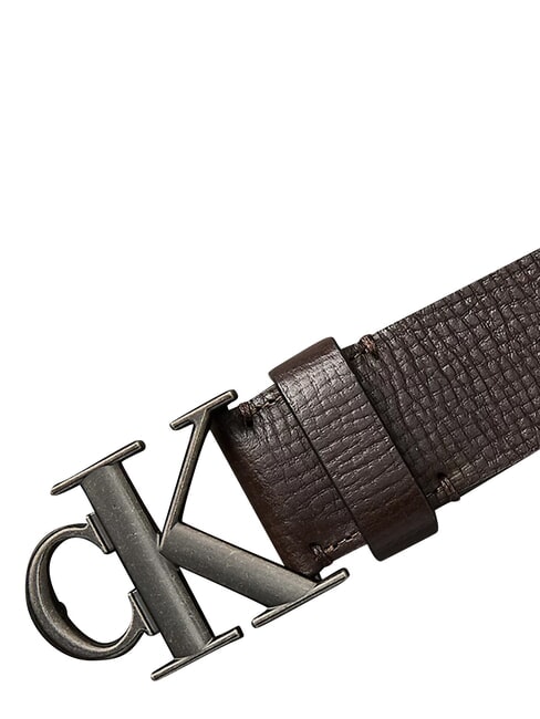 CK HARDWARE Leather belt ck dark brown - Belts