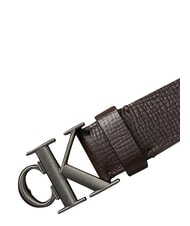 CALVIN KLEIN CK HARDWARE Leather belt ck dark brown - Belts - 5