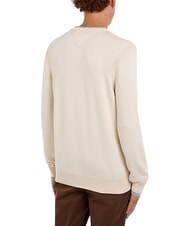 TOMMY HILFIGER TH Crew neck cotton sweater ancient white - Men's Sweaters - 4