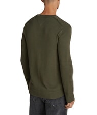 TOMMY HILFIGER TH JEANS  Cotton crewneck fatigue green - Men's Sweaters - 2