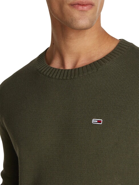TH JEANS  Cotton crewneck fatigue green - Men's Sweaters