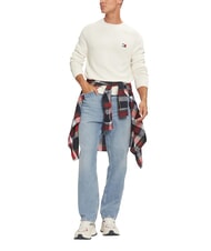 TOMMY HILFIGER TH JEANS  Crew neck sweater ancient white - Men's Sweaters - 3