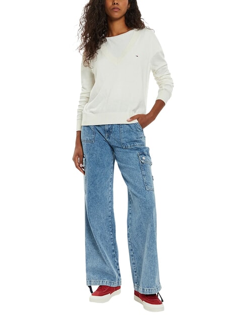 TH JEANS V-neck sweater ancient white - Women's Sweaters
