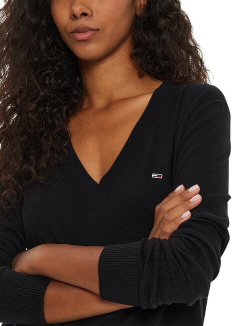TH JEANS V-neck sweater black - Women's Sweaters