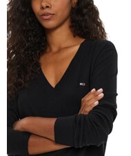 TOMMY HILFIGER TH JEANS V-neck sweater black - Women's Sweaters - 5