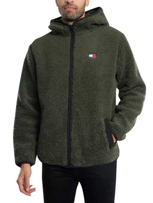 TH JEANS Sweatshirt with pocket and hood fatigue green - Sweatshirts