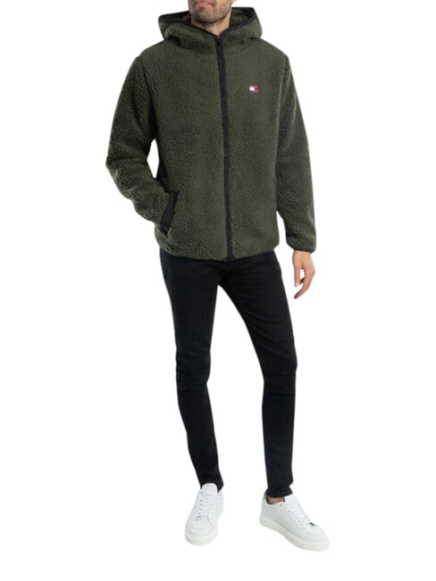 TH JEANS Sweatshirt with pocket and hood fatigue green - Sweatshirts