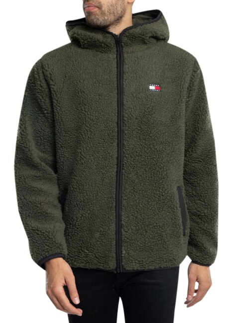 TH JEANS Sweatshirt with pocket and hood fatigue green - Sweatshirts