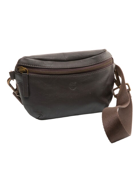 TUMBLED Leather bum bag dark brown - Hip pouches