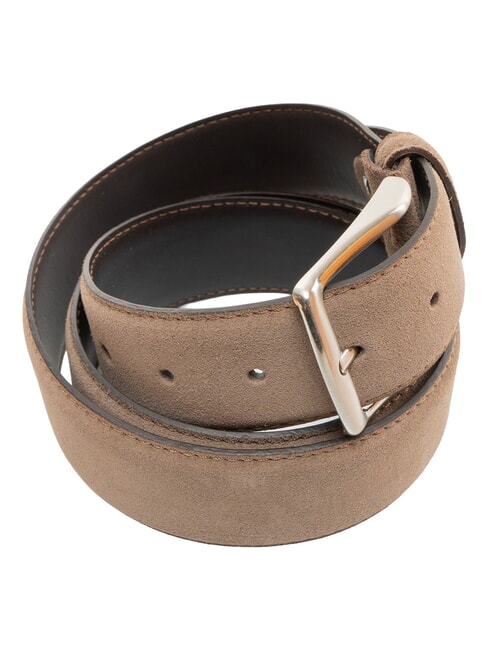 CASUAL Suede leather belt that can be shortened taupe - Belts