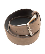 TIMBERLAND CASUAL Suede leather belt that can be shortened taupe - Belts - 3