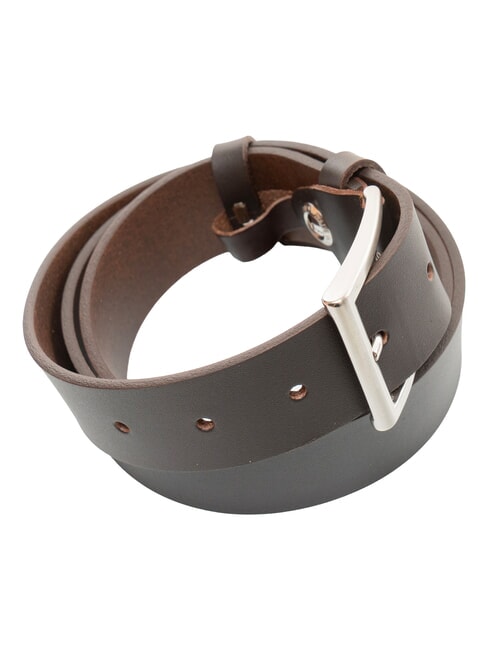 DOUBLE LOOP Shortenable leather belt cocoa - Belts